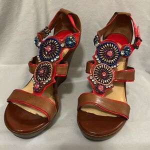 Gianni Bini Jeweled Multicolor Wedges